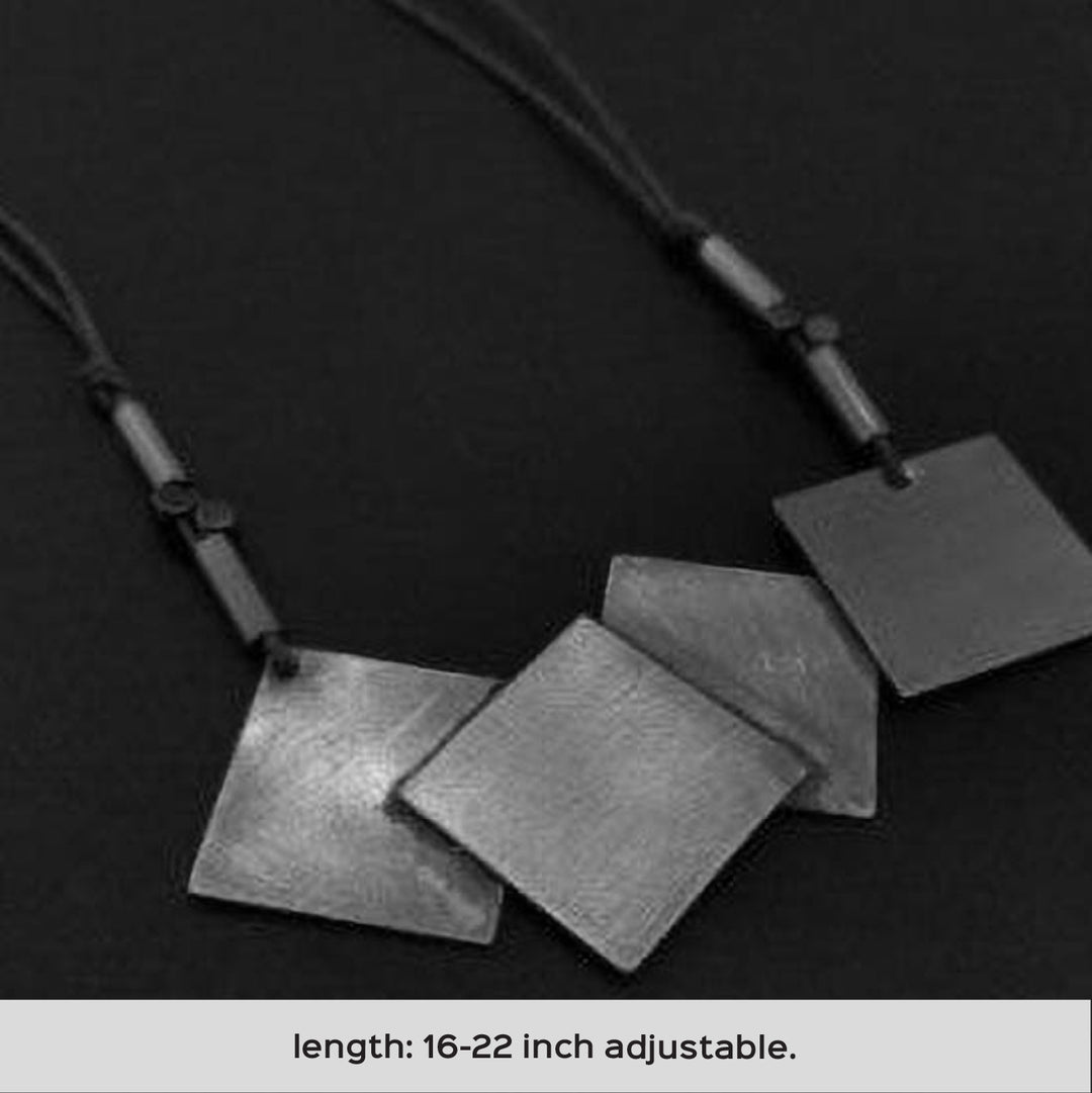 Handmade Uneven Square Long Necklace