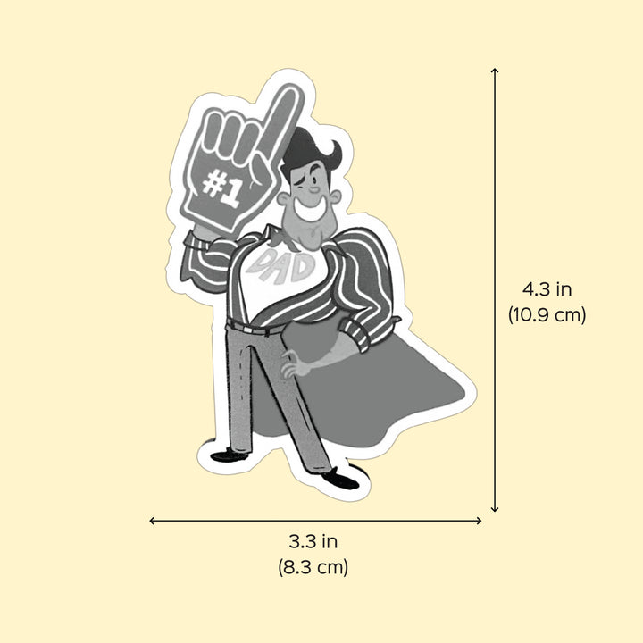 Printed No.1 Dad MDF Wood Fridge Magnet