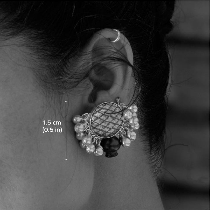 Contemporary Handmade Beige Zari Earrings | 22K Gold Plated