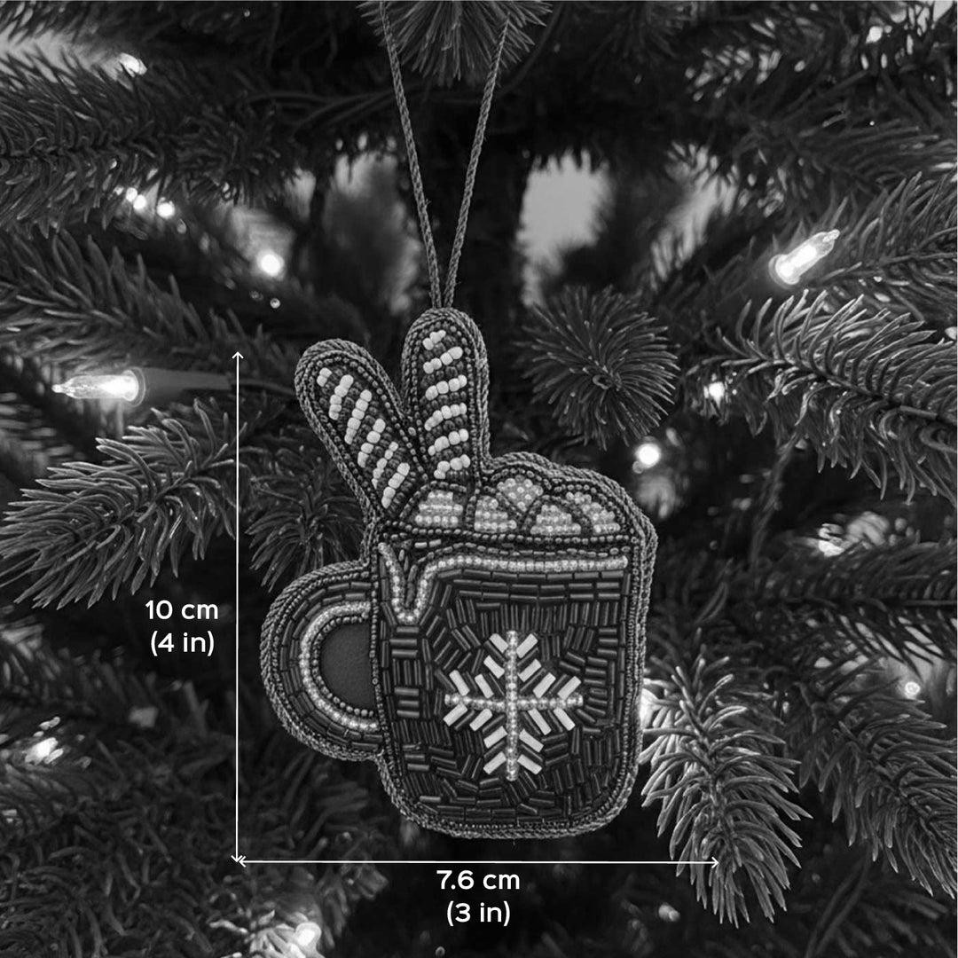 Hot Chocolate Premium Zardozi Christmas Ornament