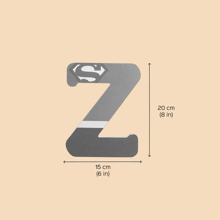 Handmade Superman Theme MDF Wood 3D Wall Letter For Kids - Z
