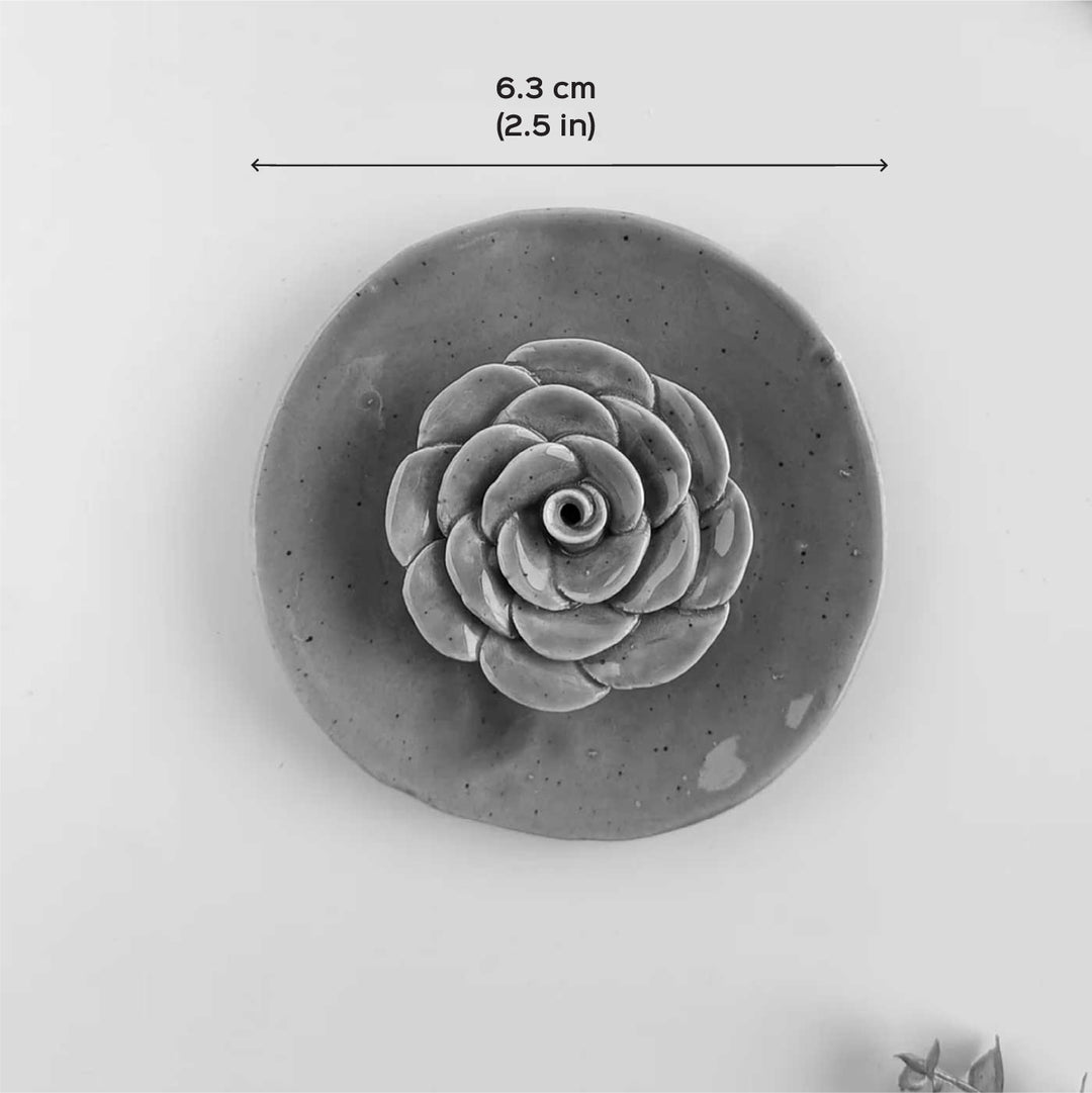 Handmade Floret Design Ceramic Incense Stick Holder