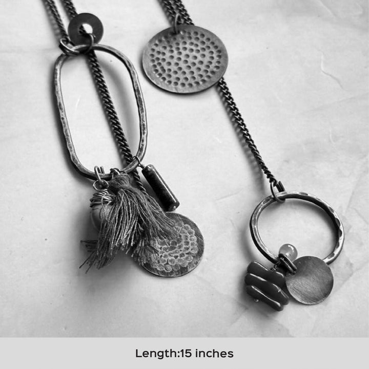Handmade Hansli Antique Embellishment Brass Necklace