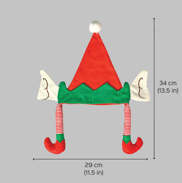 Handmade Long Elf Legs & Ears Felt Santa Hat | Xmas Gifting Ideas