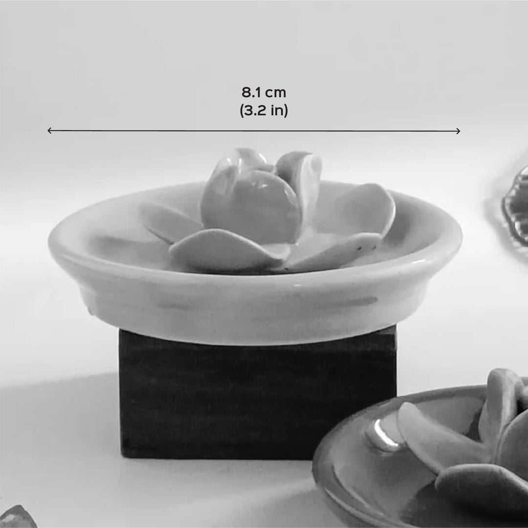 Handmade Rose Bliss Ceramic Incense Stick Holder