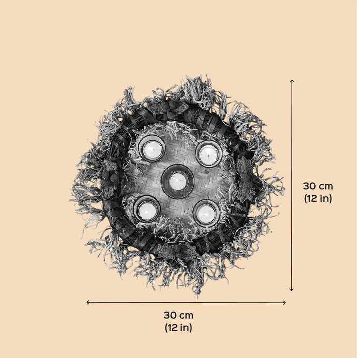 Ecofriendly Centerpiece Banana Wreath With Candle Holder