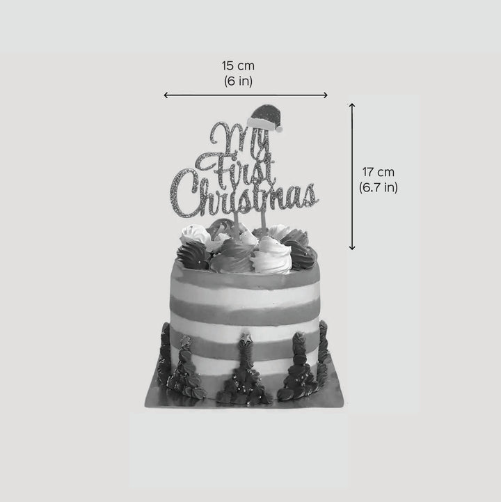 Handmade My First Christmas Cake Toppers For Christmas Decoration