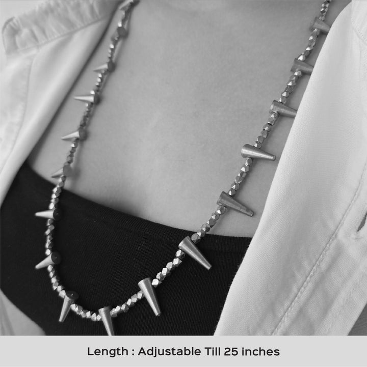 Handmade Spikes Charm Design Brass Necklace