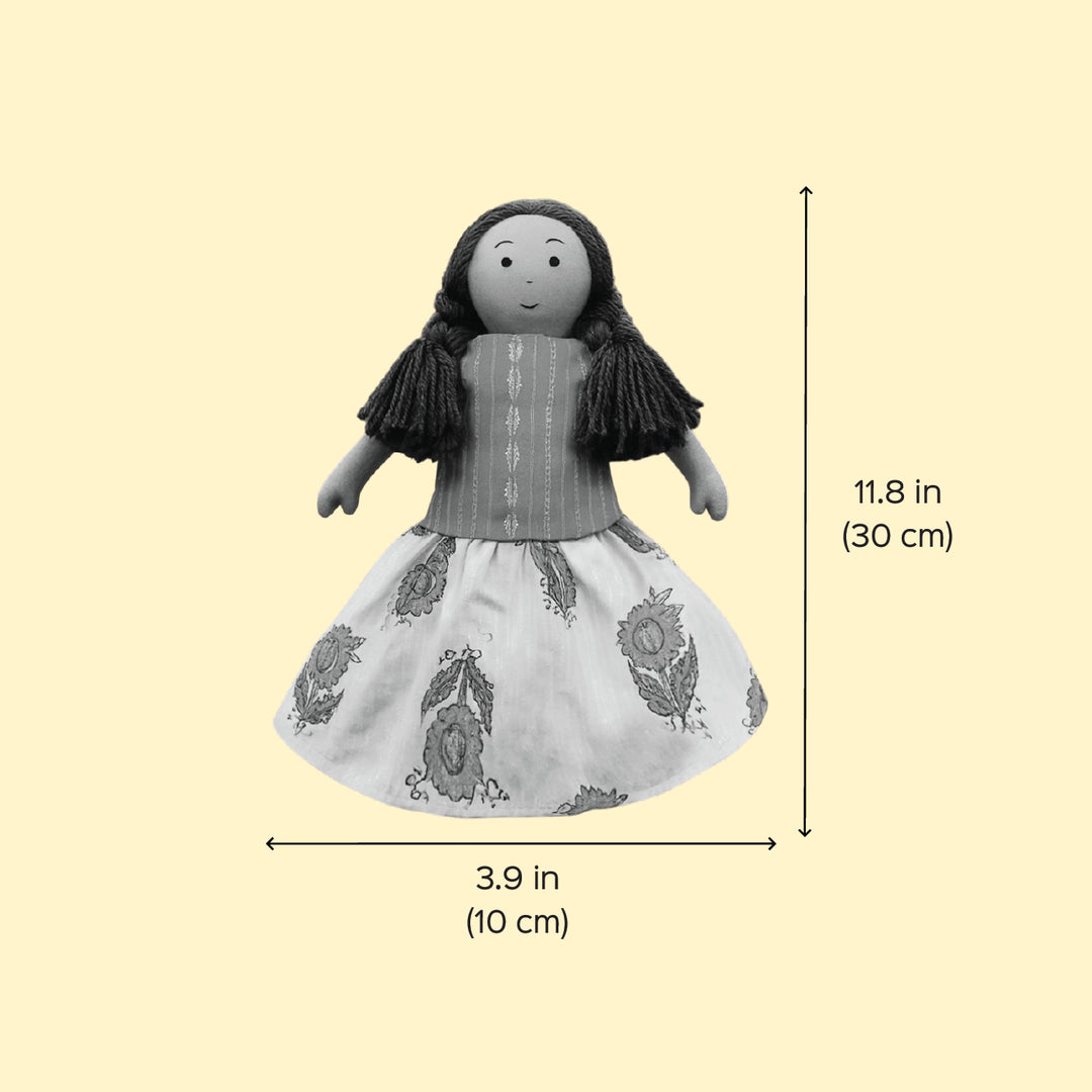 Nilah in Pink & Yellow Dress With Changeable Outfits | Soft Hand-Stitched Sustainable Indian Play Doll