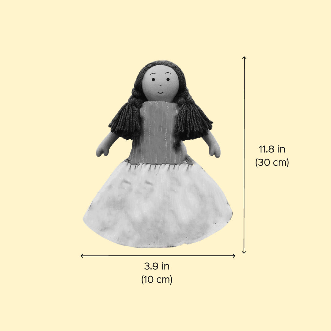 Nilah in Floral Dress With Changeable Outfits | Soft Hand-Stitched Sustainable Indian Play Doll