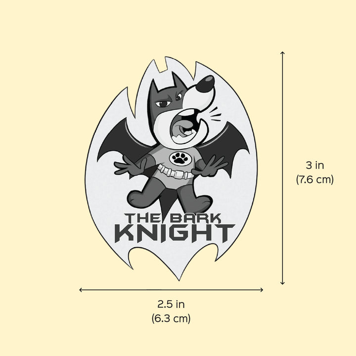 Printed Dog Theme "The Bark Knight" MDF Wood Fridge Magnet