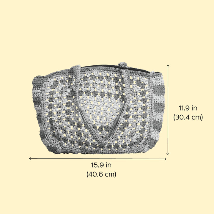 Handmade Crochet Multicolor Large Tote Bag