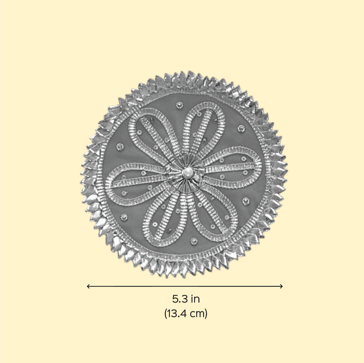 Handmade Gota Patti Flower Design Rangoli
