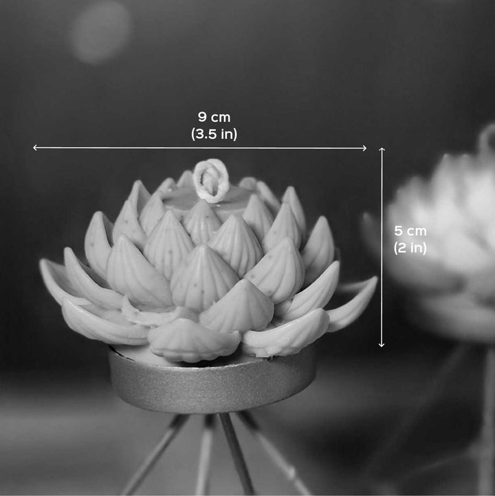 Set Of 2 | Handmade Kamal Phool Design Soy Wax Scented Candle