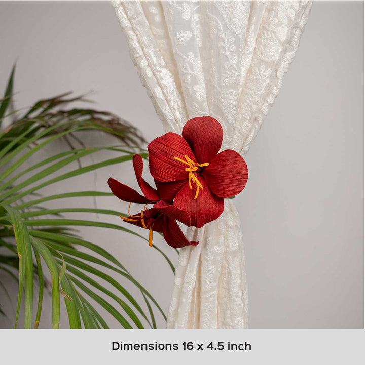 Handmade Hibiscus Design Paper Curtain Tie-Back
