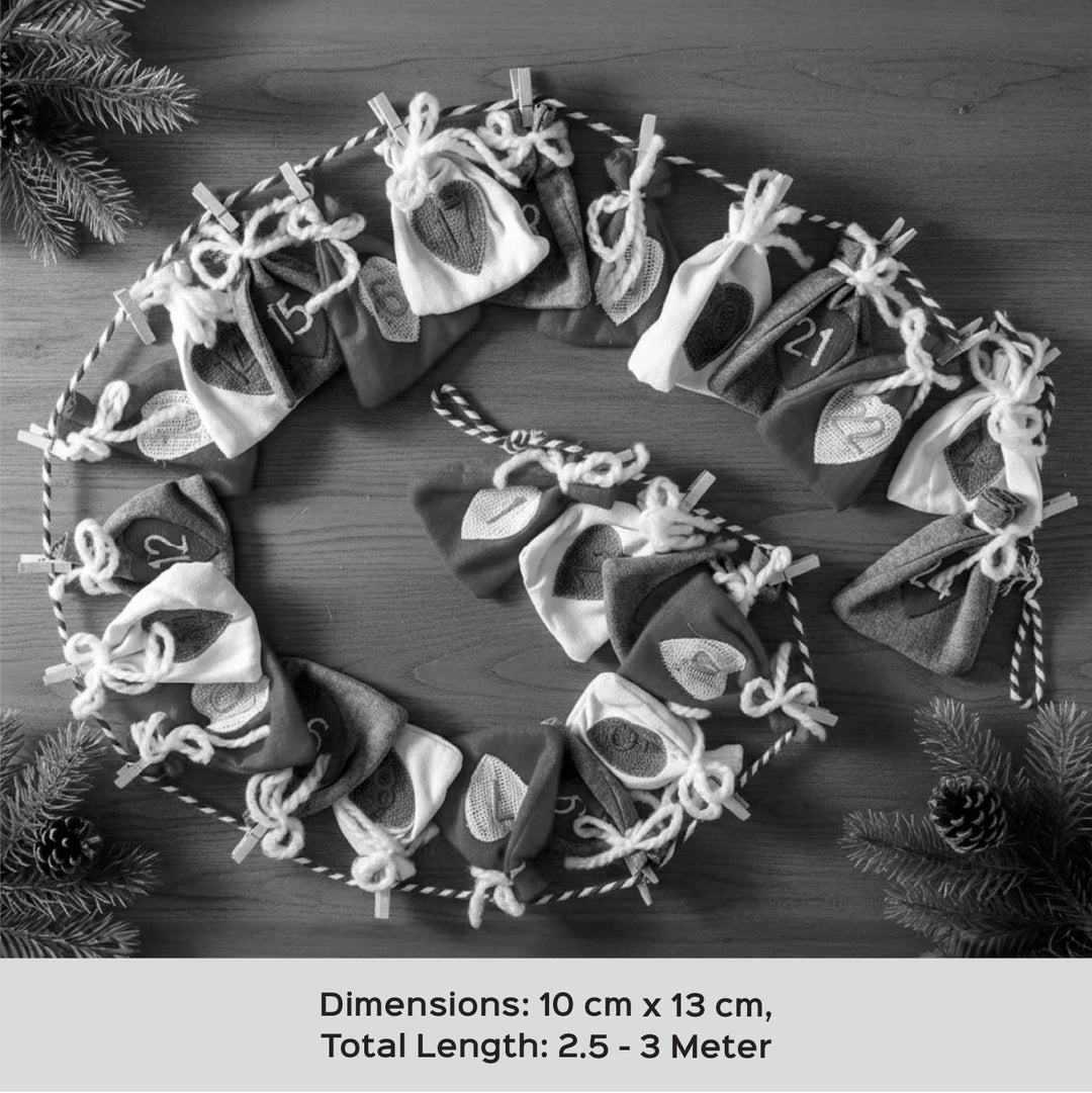 Handmade Felt 24 Days Of Joy Garland Advent Calendar