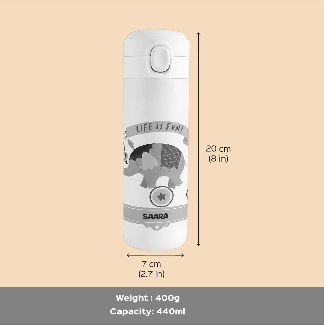 Personalized Boy's Football Goal Theme Steel Insulated Water Bottle