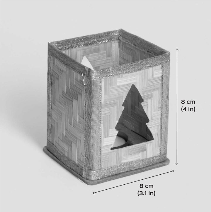 Handmade Bamboo Merry Tree Tea Light Holder