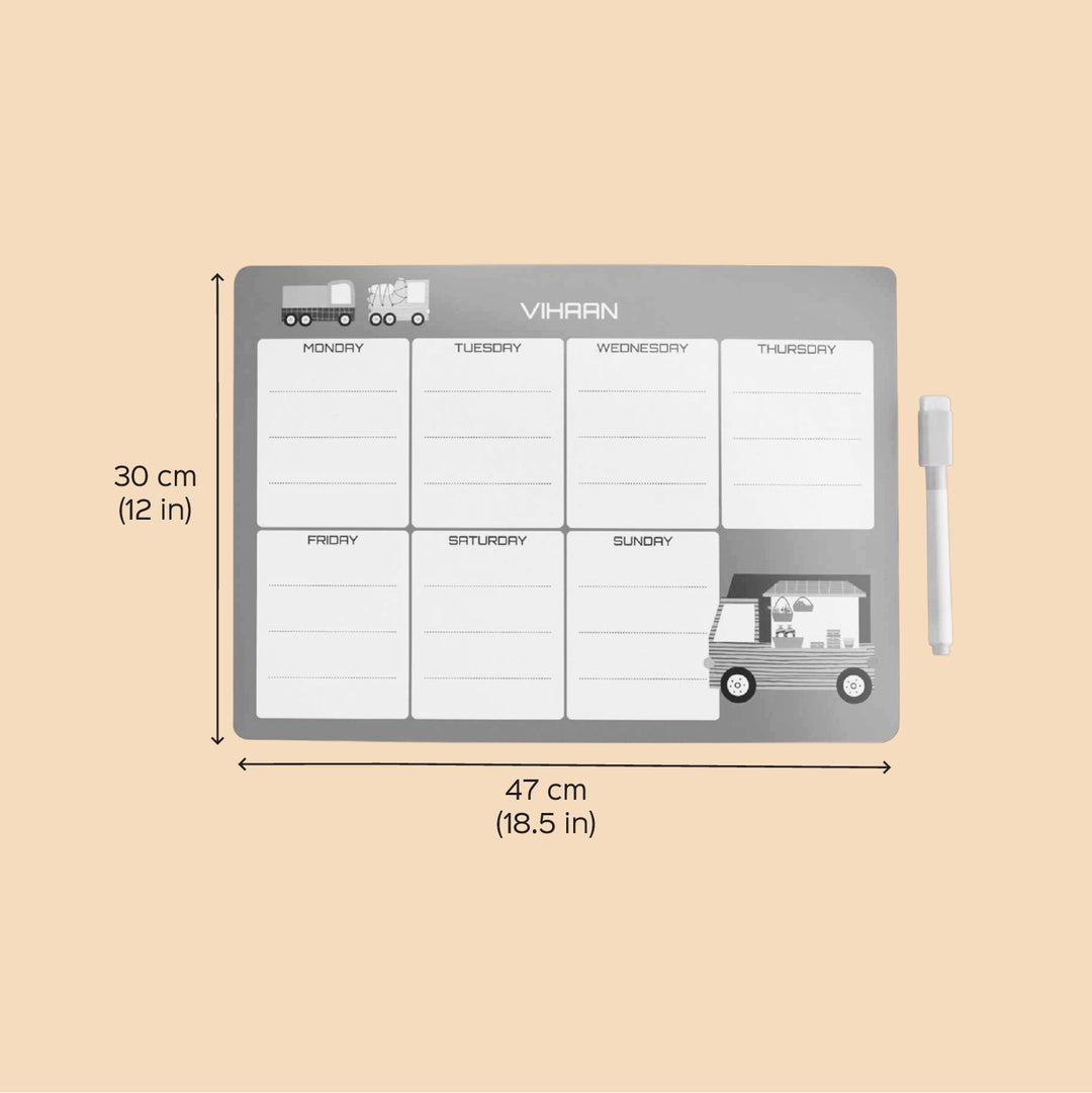 Personalized Space Explorer Theme Wooden Meal Planner