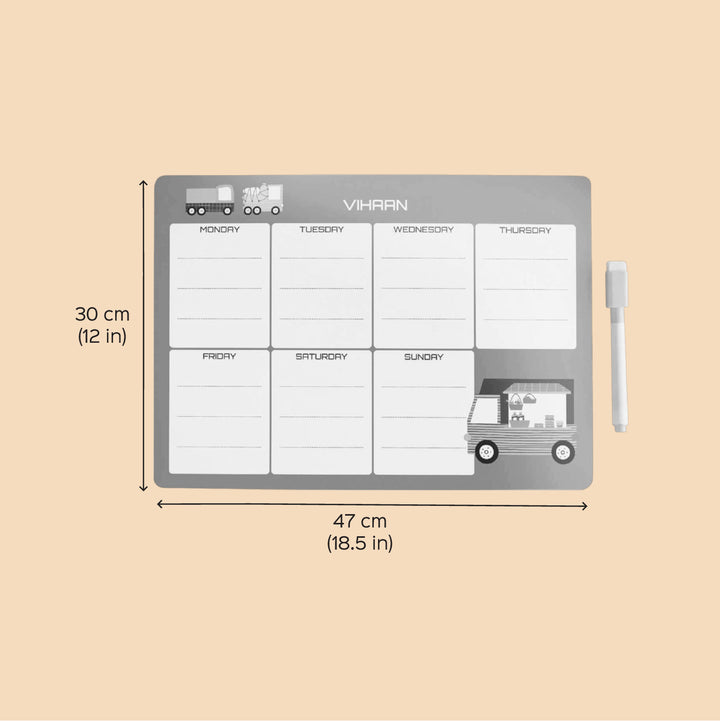 Personalized Space Explorer Theme Wooden Meal Planner