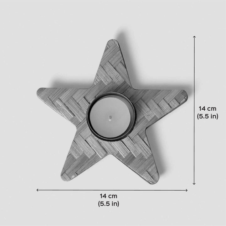Handmade Bamboo Star Tea Light Holder | Set Of 2