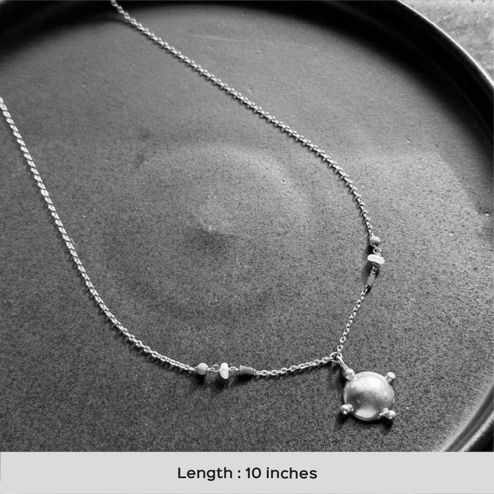 Handmade Dome Pendant Brass Necklace