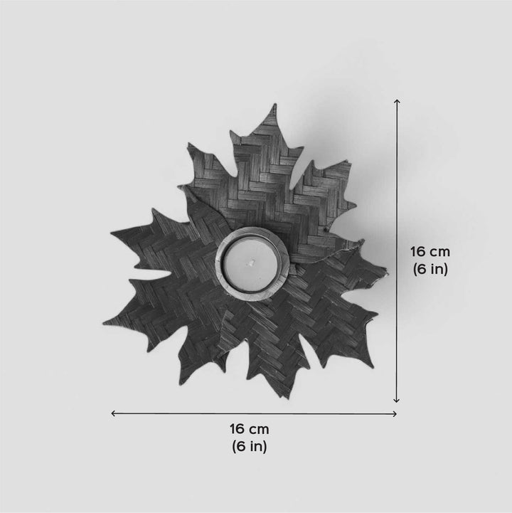 Handmade Bamboo Multicolored Maple Tea Light Holder