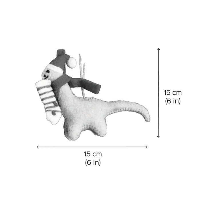 Merry Dino Felt Ornament For Christmas Tree Decoration
