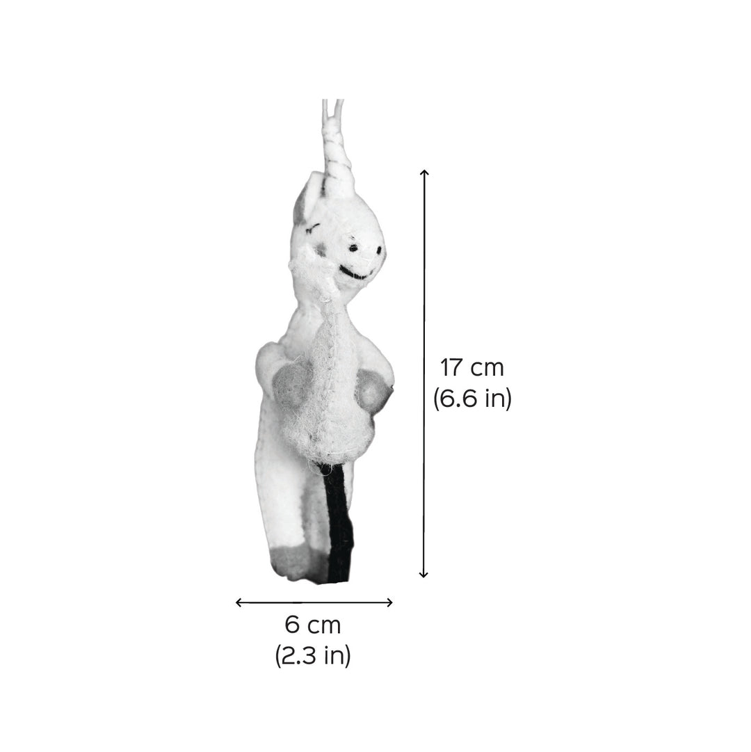 Mrs Melody Unicorn Felt Ornament For Christmas Tree Decoration
