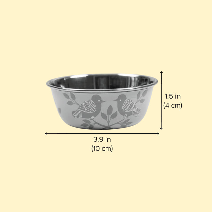 2Pc | Hand-Painted Floral Kashmiri Art Stainless Steel Small Bowls