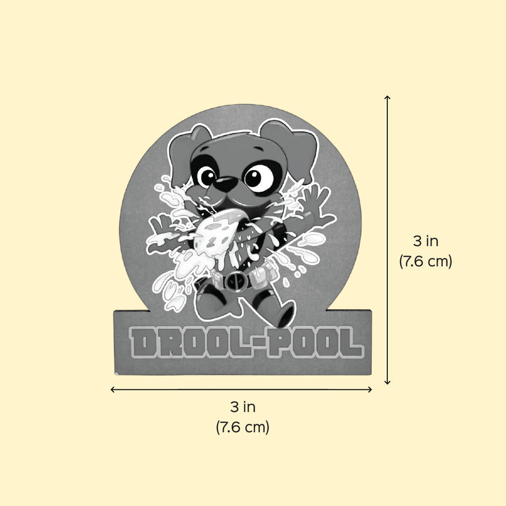 Printed Dog Theme "Drool Pool" MDF Wood Fridge Magnet
