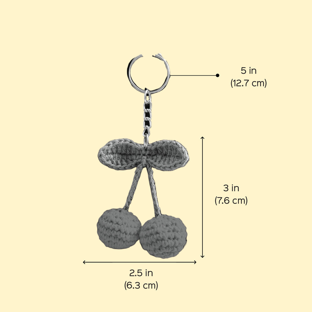 Handmade Crochet Cherry Cotton Bag Charm