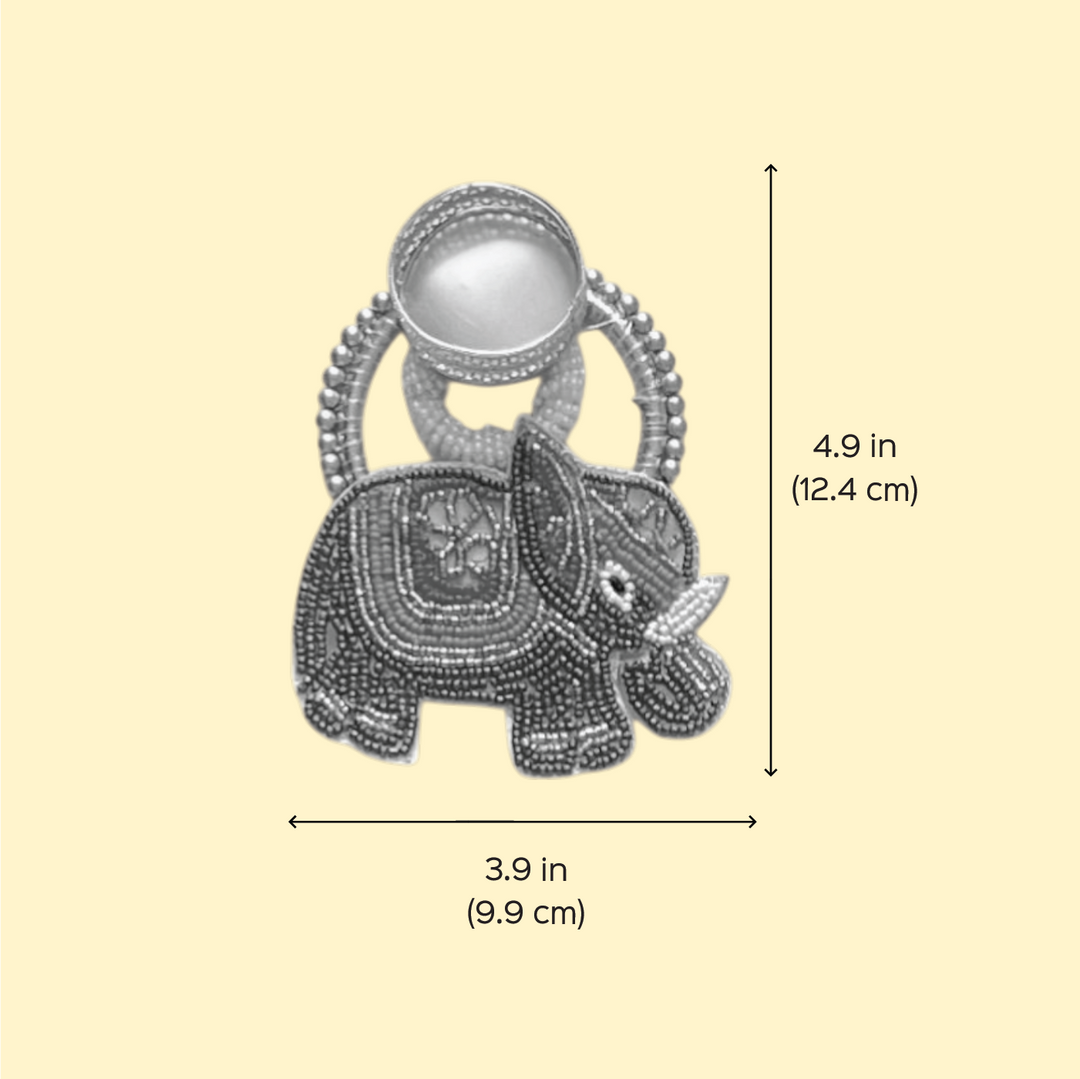 Handmade Beaded Elephant Design Tealight Holder