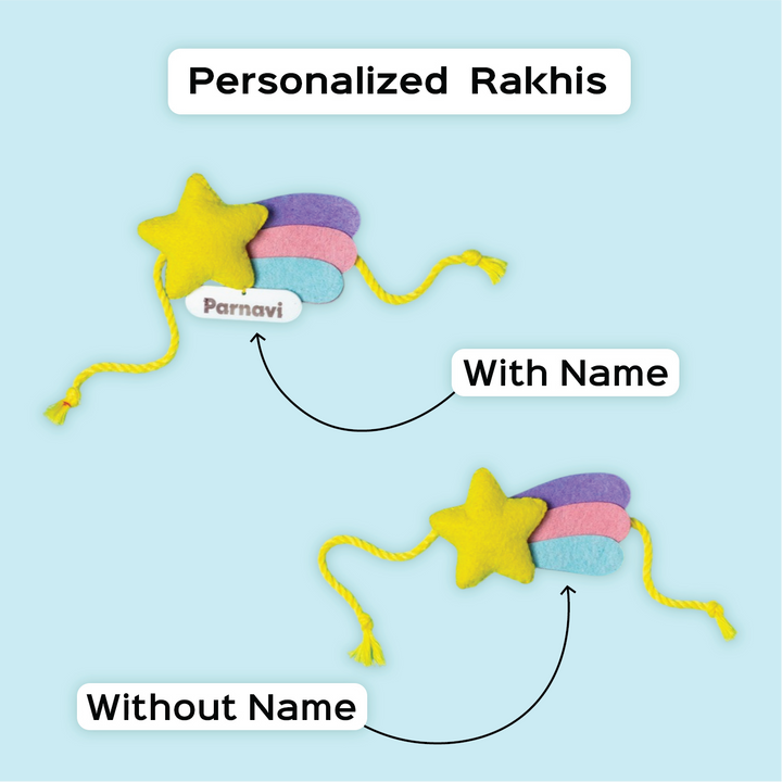 Personalized Handmade Panda Theme Felt Kids Rakhi With Chocolates & Roli Chawal
