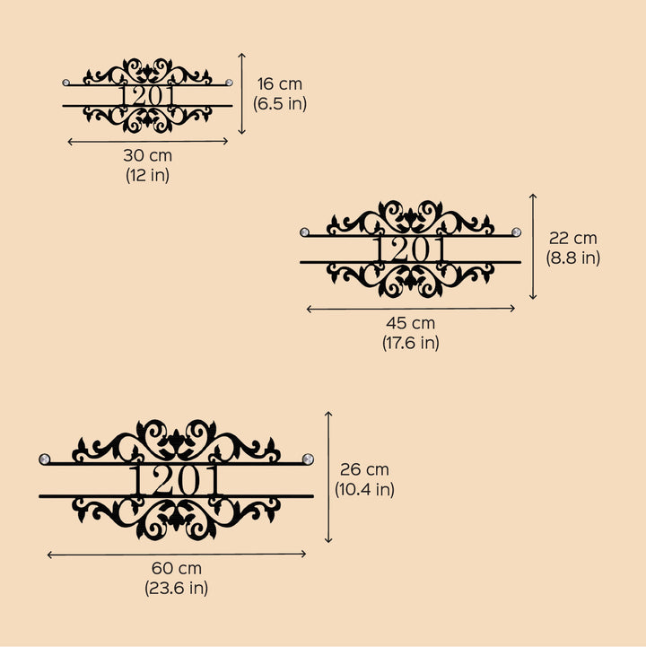 Personalized Laser Cut Ornate Design Steel Name Plate