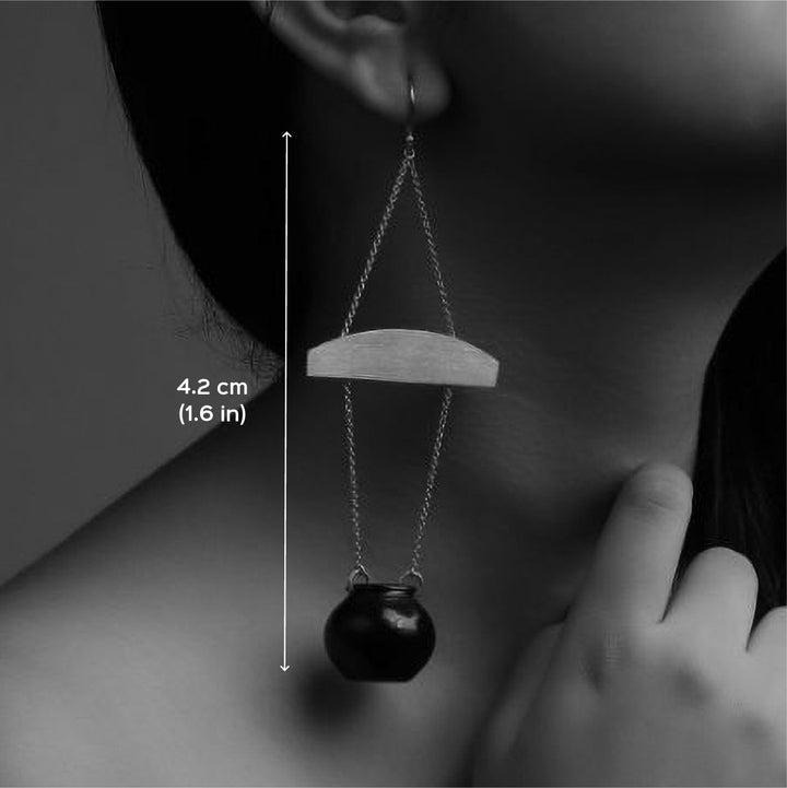 Statement Handmade Handi Long Hanging Brass Earrings | 22K Gold Plated