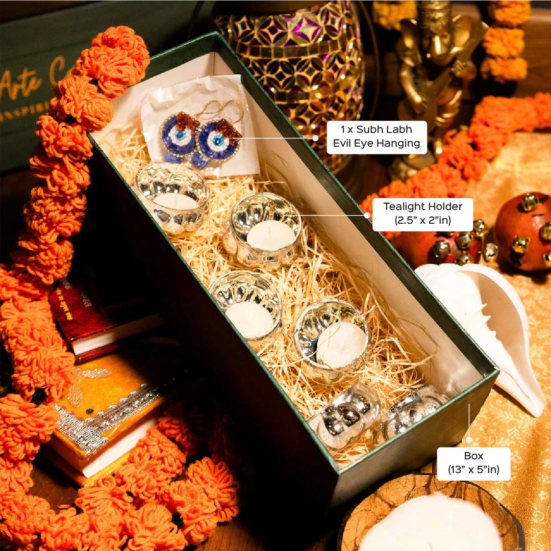 Premium Silver Radiance Diwali Glass Gift Hamper | Set Of 7