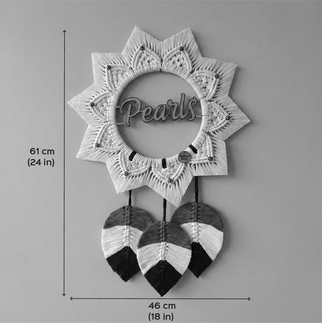 Personalized Macrame Floral Mandala Theme Name Plate