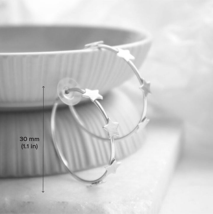 Contemporary In To The Stars Hoop Design Earrings | 18K Gold Dipped