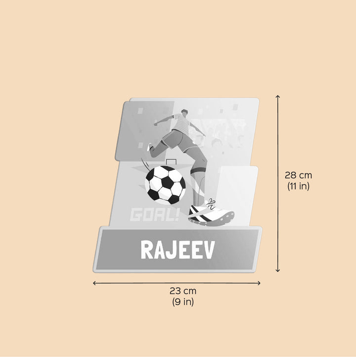 Personalized Boy's Football Goal Theme Acrylic Kids Name Plate