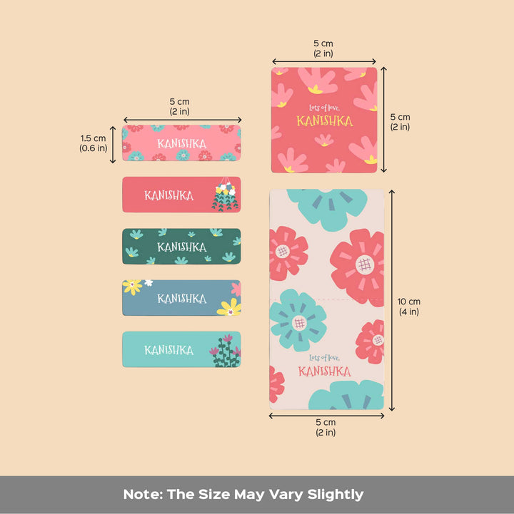 Personalized Flower Power Theme Sticker Sheet | 40 Stickers