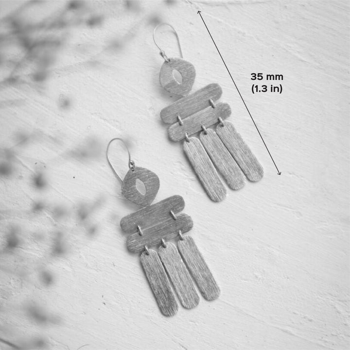 Contemporary Stripes Dangler Design  Earrings | 18 K Gold Dipped