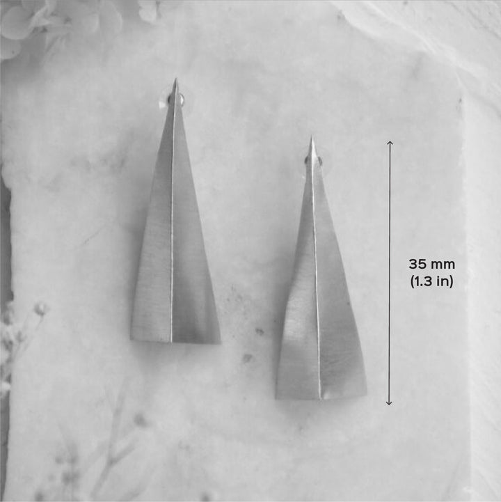 Modern Triangular Studs Brass Earrings | 18 K Gold Dipped