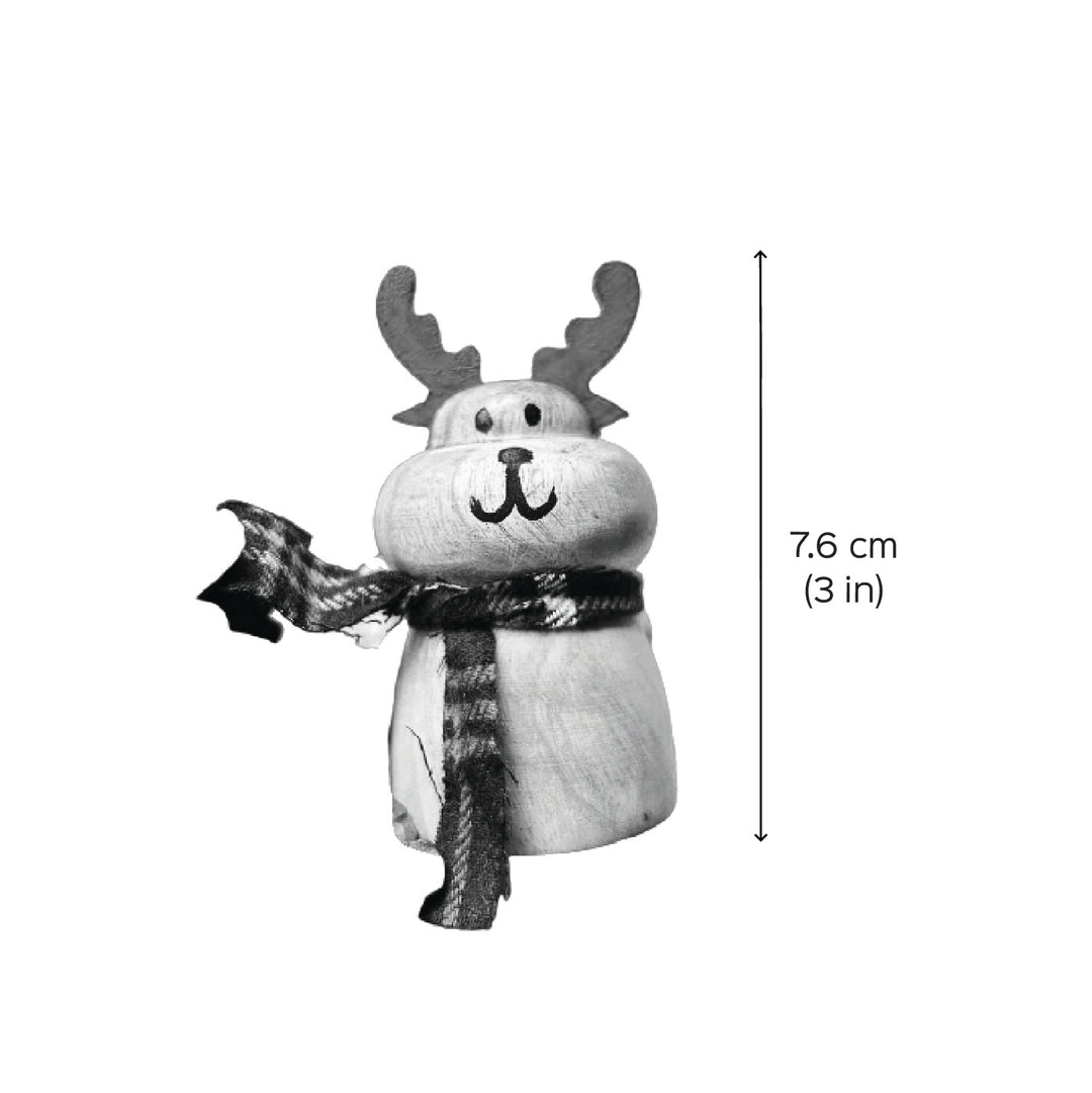 Handmade Reindeer Wooden Ornament For Christmas Tree Decoration