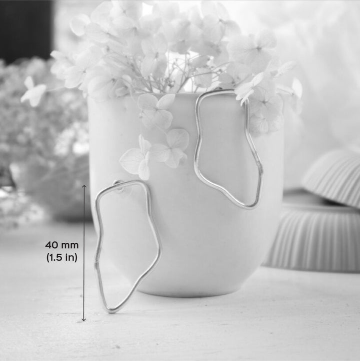 Minimal Handmade Uneven Design Brass Earrings | 18 K Gold Dipped