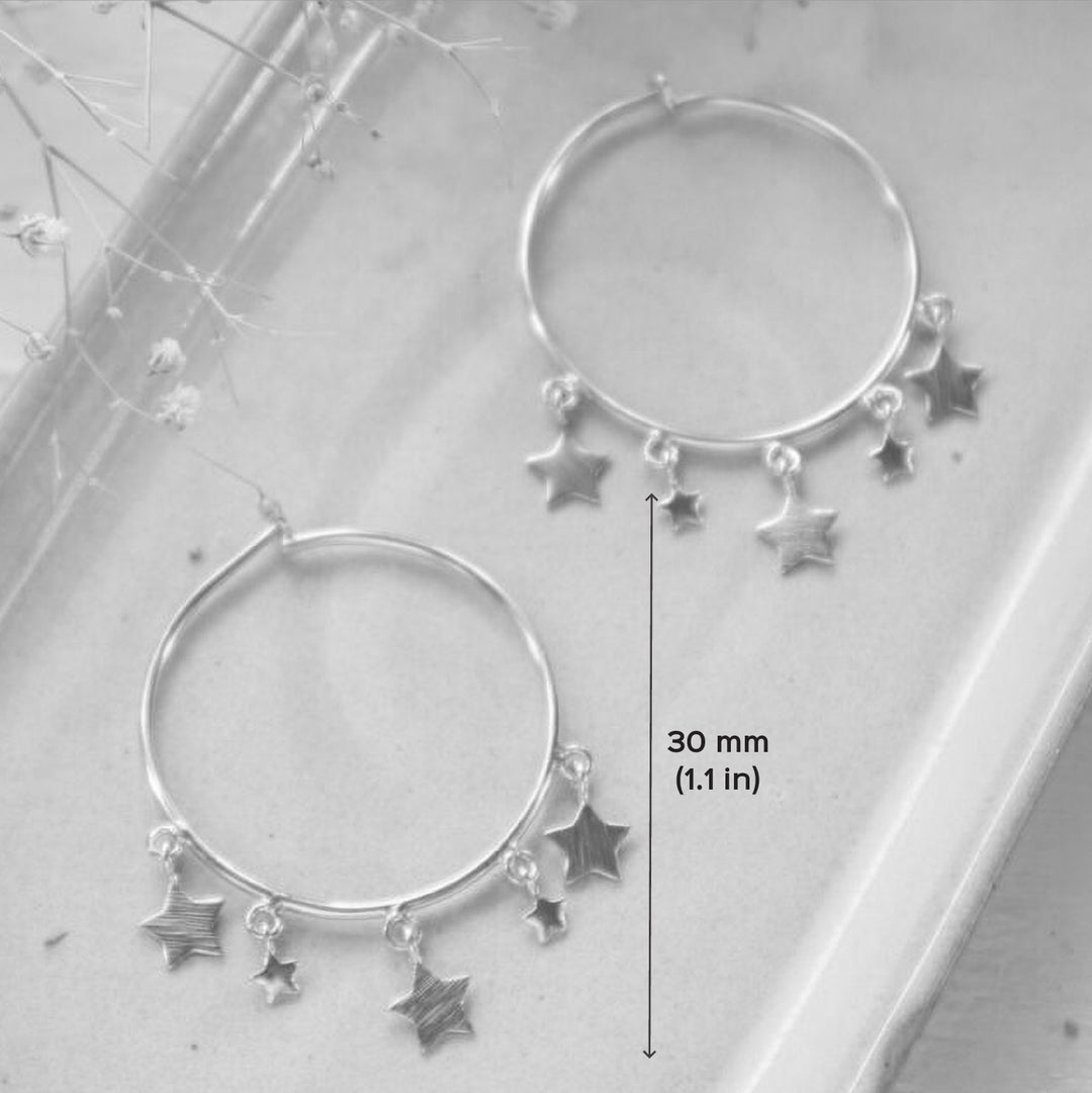 Contemporary In To The Stars Hoop Earrings | 18K Gold Dipped