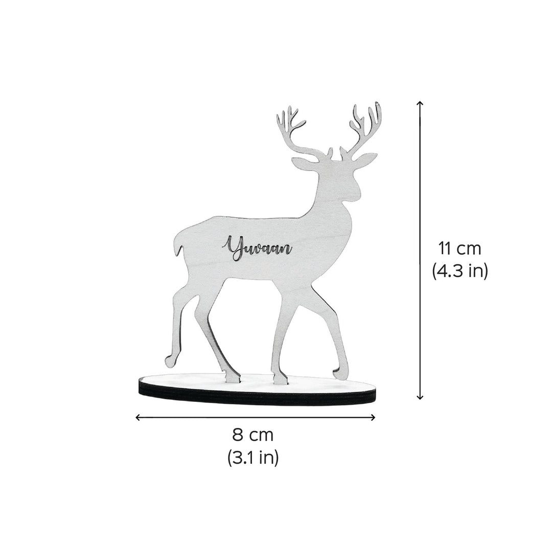 Personalized Wooden Reindeer For Christmas Table Decoration