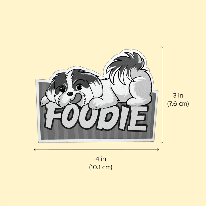 Printed Shih Tzu Theme "Foodie" MDF Wood Fridge Magnet