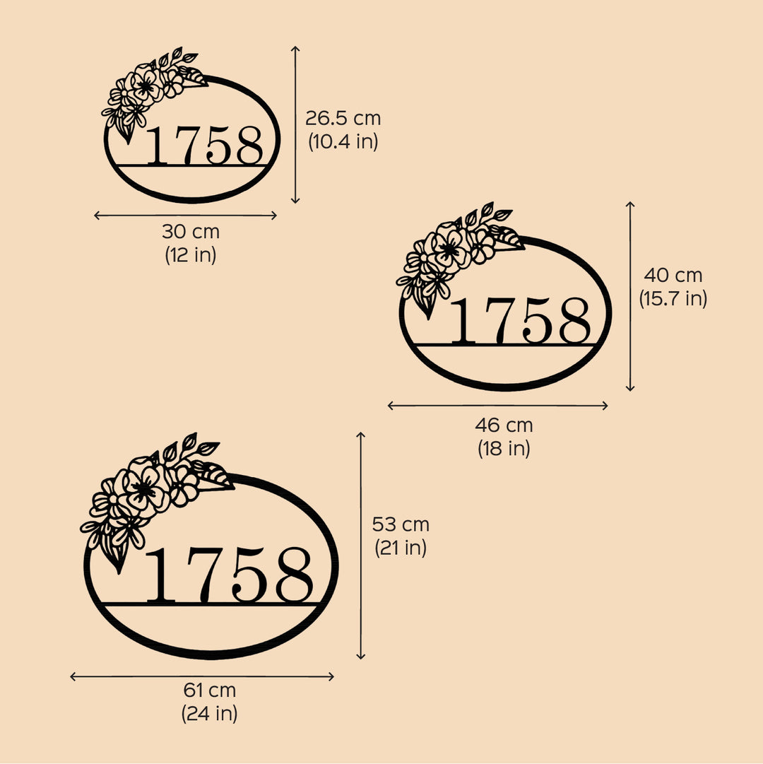 Personalized Laser Cut Floral Design Steel Name Plate