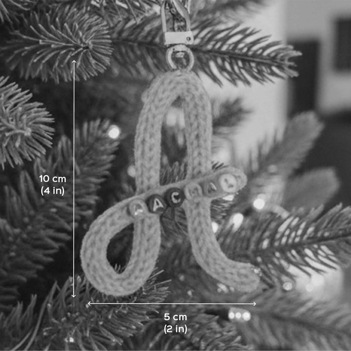 Personalized Knitted Monogram Christmas Ornament